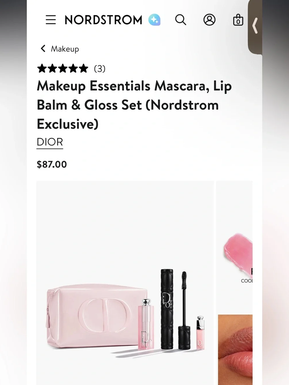 Dior Pink Cosmetic Pouch Lip & Mascara Gift Set EXCLUSIVE $89 Retail